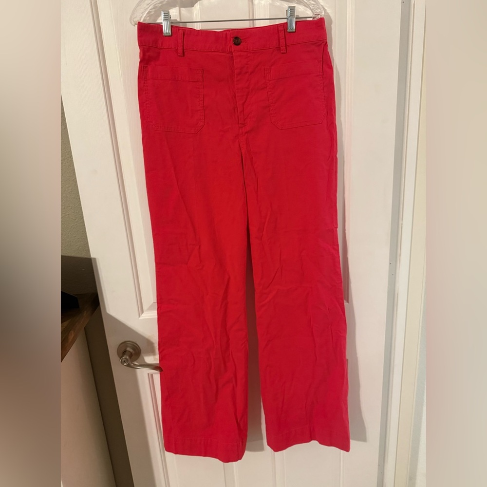 Lizzie high-rise patch-pocket wide-leg pant Pink 31 TALL